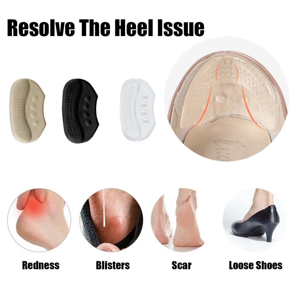 Silicone Heel Foot Pads for Shoes Women High Heels Insert Liner Grips Shoe Size Adjuster Antiwear Feet Heel Protector Stickers