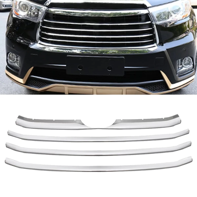 

Хромированная решетка из нержавеющей стали для передней решетки гриля для Toyota Highlander 2014 2015 2016