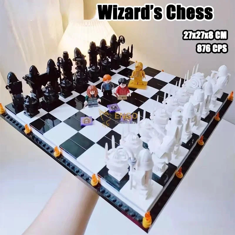 

876pcs MOC FIT 76392 Wizard’s Chess Model Building Blocks 76387 Fluffy Encounter Secrets Chamber 76389 Class Bricks Toys Gift