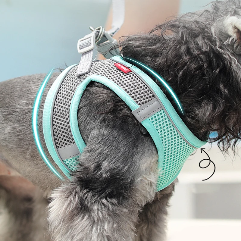Dog Harness Clothes Vest Chest Cat Collars Rope Small Dogs Reflective Breathable Adjustable Outdoor Walking Pet Supplies
