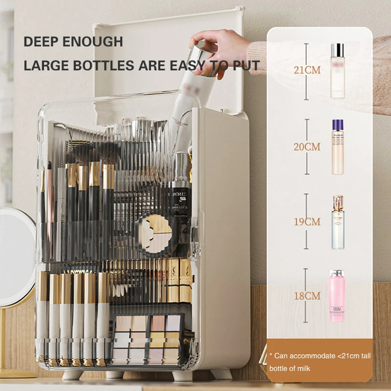 Магнитная коробка для хранения косметики пылезащитный косметический Органайзер