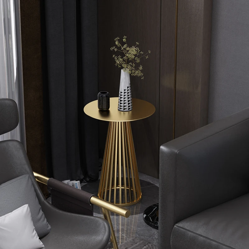 

Round Metal Bed Side Table Minimalist Salon Italian Luxury Modern Design Small Tea Coffee Table Corner Mesa Balcony Furniture