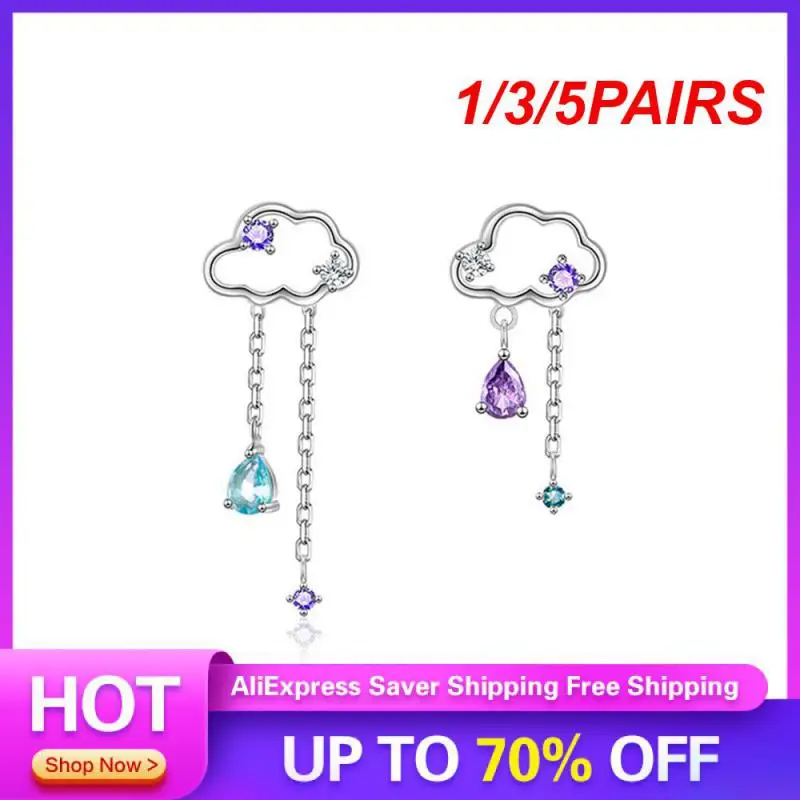 1/3/5PAIRS Kolczyki sztyfty Trwałe eleganckie delikatne kolczyki w kształcie chmurki Luksusowe Modne damskie