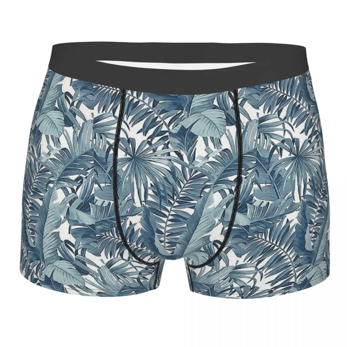 

Blue Pattern Tropical Leaves Beach Underpants Cotton Panties Shorts Boxer Briefs Man Underwear Ventilate