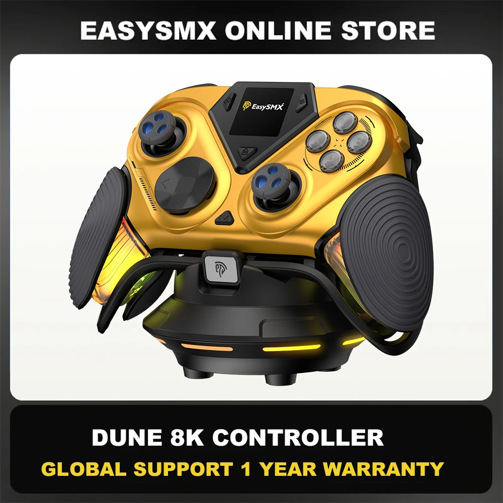 Фото Игровой контроллер EasySMX Dune 8K Pro для киберспорта с TMR-стиками против дрифта, 1,3-дюймовым смарт-дисплеем, совместимый с ПК/Switch/телефоном/телевизором №1
