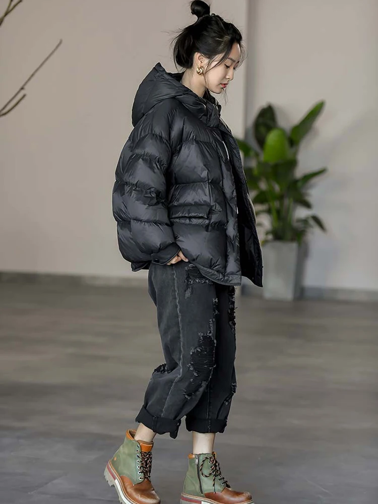 Winter New Literary style Ladies Down jacket 2023 Casual hooded white duck down Down Jacket Women lightweight Down jacket Female