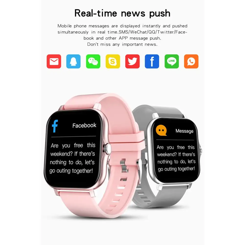 

Smart Watch 1.69 Inch Full Touch Screen Bluetooth-compatible Calling Wristwatch Sports Fitness Bracelet