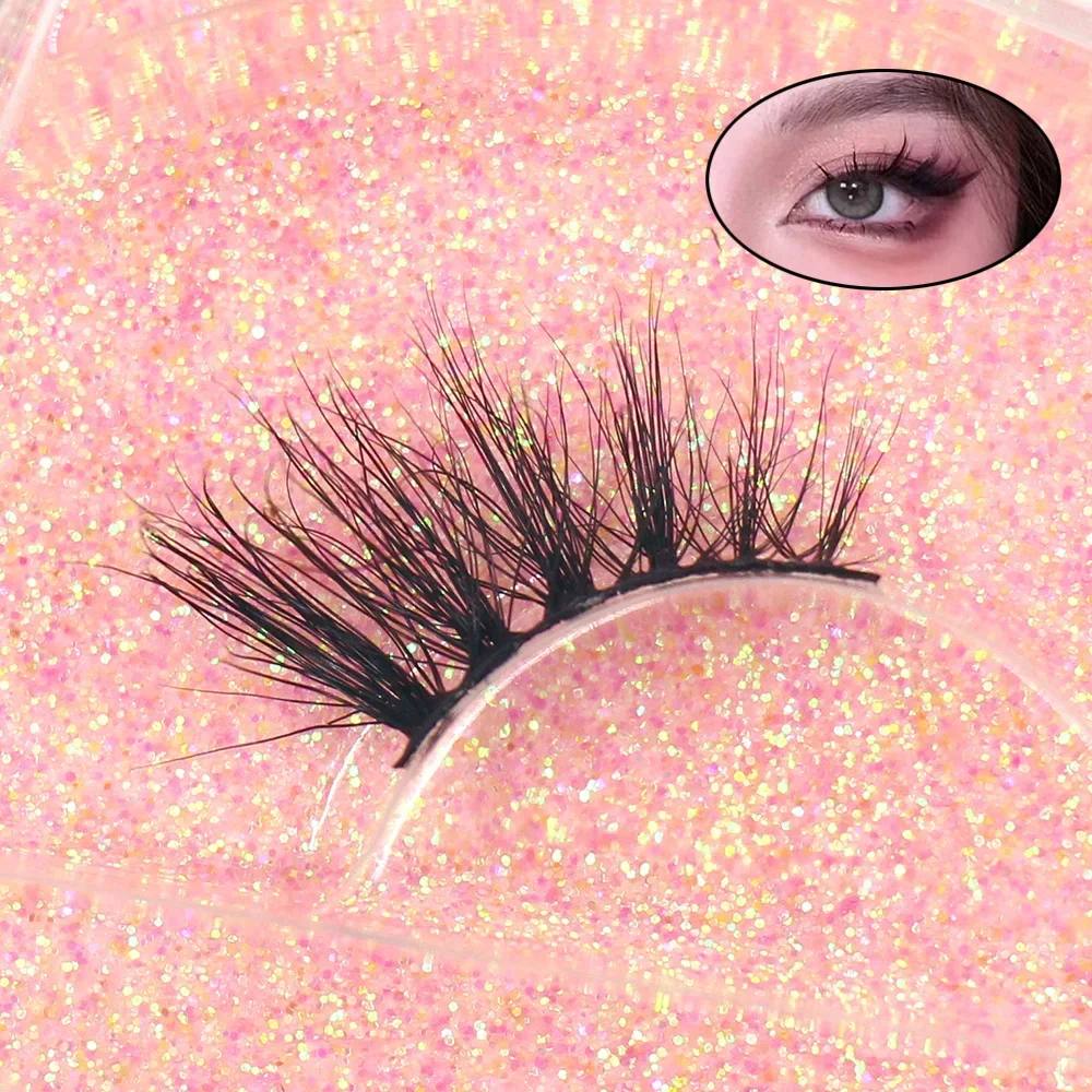Фото Half Eey Lashes Soft Mink Lashes Reusable Foxy Eyes False Eyelashes Natural Fluffy Makeup Tools Extension Fake Lashes maquiagem №1