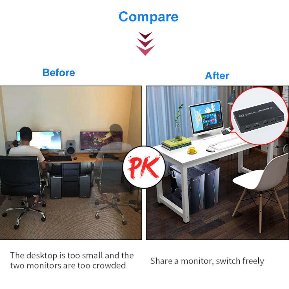 4KX2K KVM переключатель сплиттер для совместного монитора клавиатуры мыши HDMI-совместимый 2 порта HDCP переключатель принтера (art.: 3920bf20ebd59) - 3920bf20ebd59