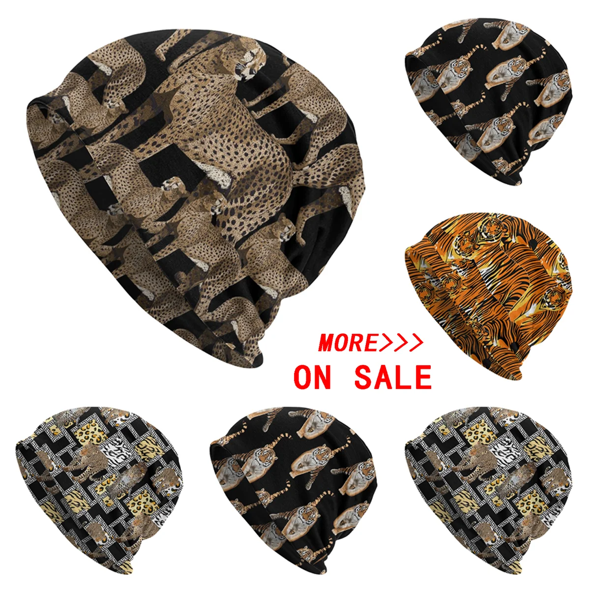 Леопардовые шапки облегающие головные уборы тропический принт уличные в стиле