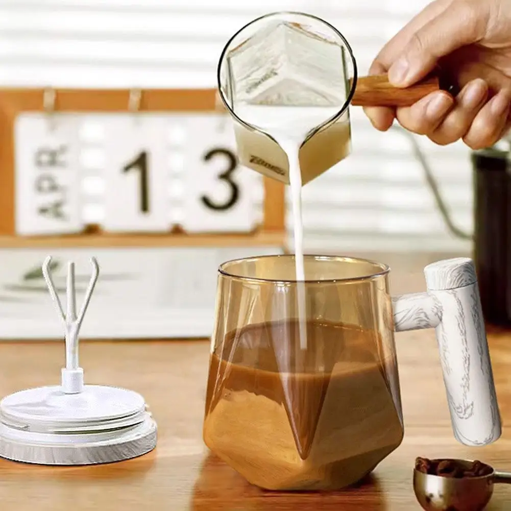 

Кофейная чашка, высокоскоростная автоматическая чашка для смешивания, портативная офисная стеклянная подкладка для приготовления кофе, устойчивая к высоким температурам