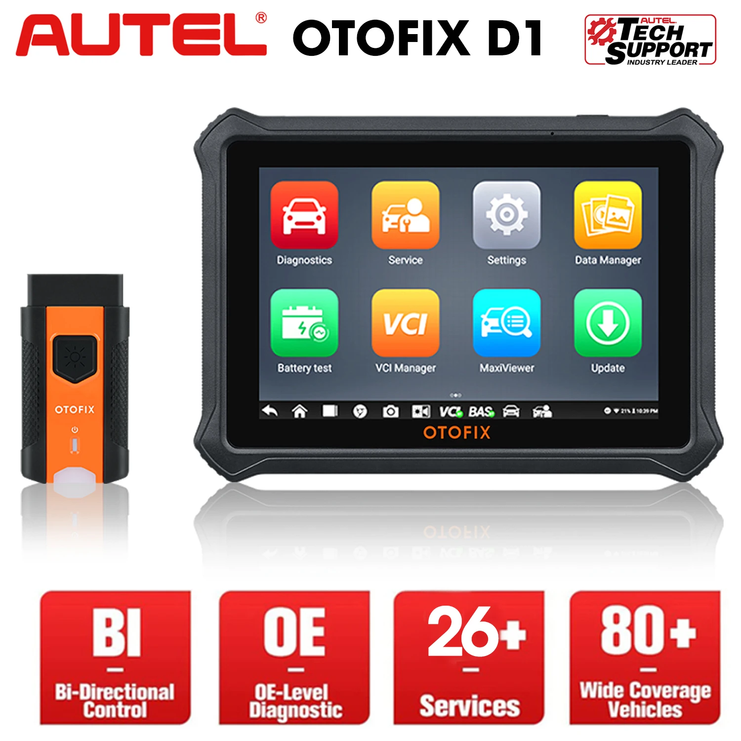 

Профессиональный автомобильный диагностический сканер Autel OTOFIX D1, Автомобильный сканер, OE-уровень, диагностика всех систем, активный тест, т...