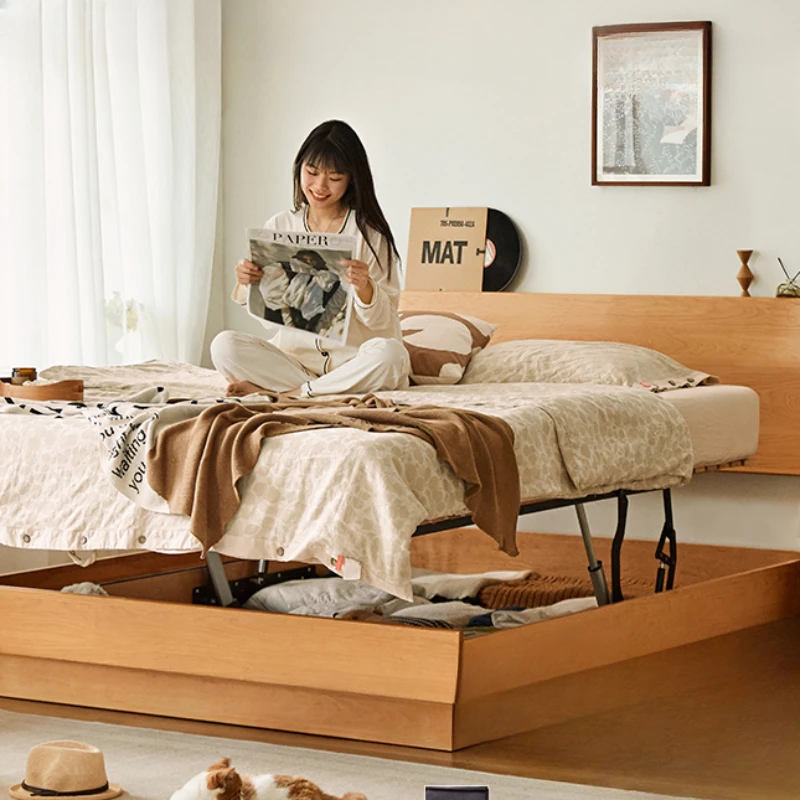Электрическая кровать для хранения полностью из твердой древесины