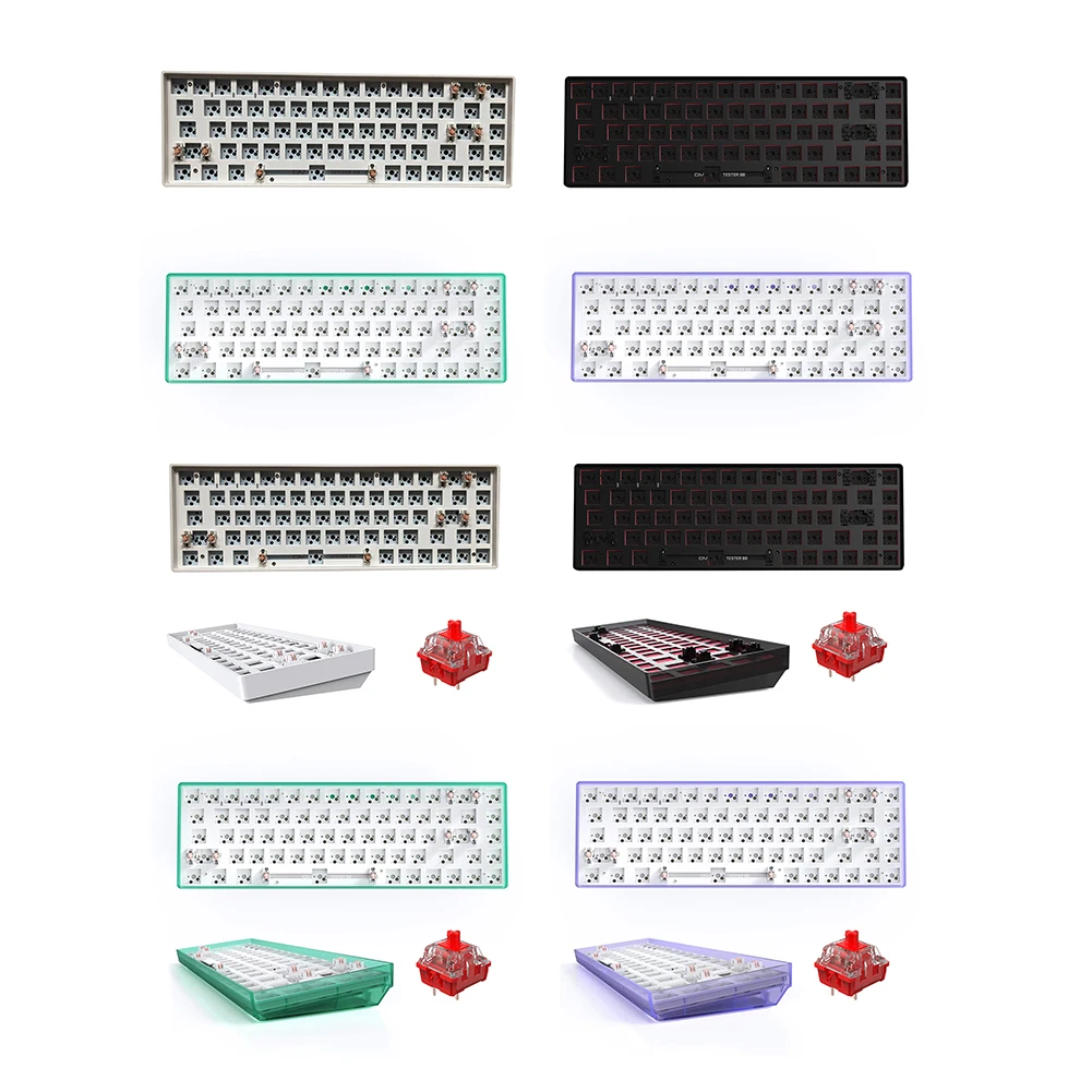 Hot Swap Mechanical Keyboard Kit 72pcs Red Axis Compatiable With 3/5 Pins For Cherry Gateron Kailh Dial Knob Keyboard