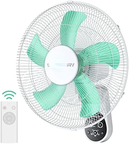 

Mount Fan, 16 Inch Fan with 5 Blades, 5 Speeds, 8 Hour Timer, 90° Oscillating Quiet Fan with Remote for Home Office Bedroom Li