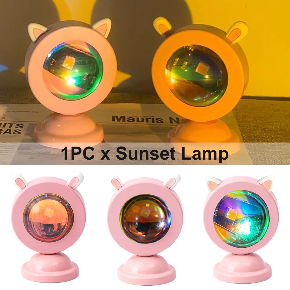 

Sunset Light Photo Background Night Mini Led Rainbow RGB Table Atmosphere USB Powered Gift Projection Home Decor For Bedroom