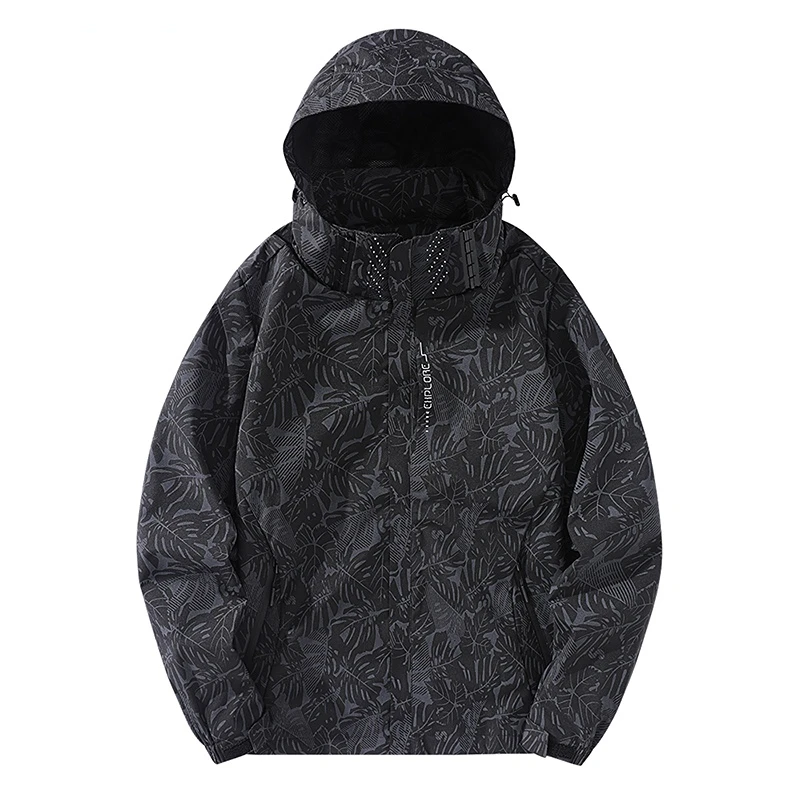 

Men Spring Lightweight Waterproof Jacket Raincoat For Hiking Travel With Removable Hooded Technical Jacket Windbreaker Oversized