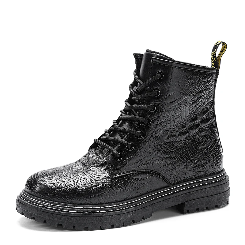 

P45 Men's Martin Shoes Spring/autumn New Double Line Sole Fashion Casual and Comfortable Martin Work Boots Men's High Top Shoes