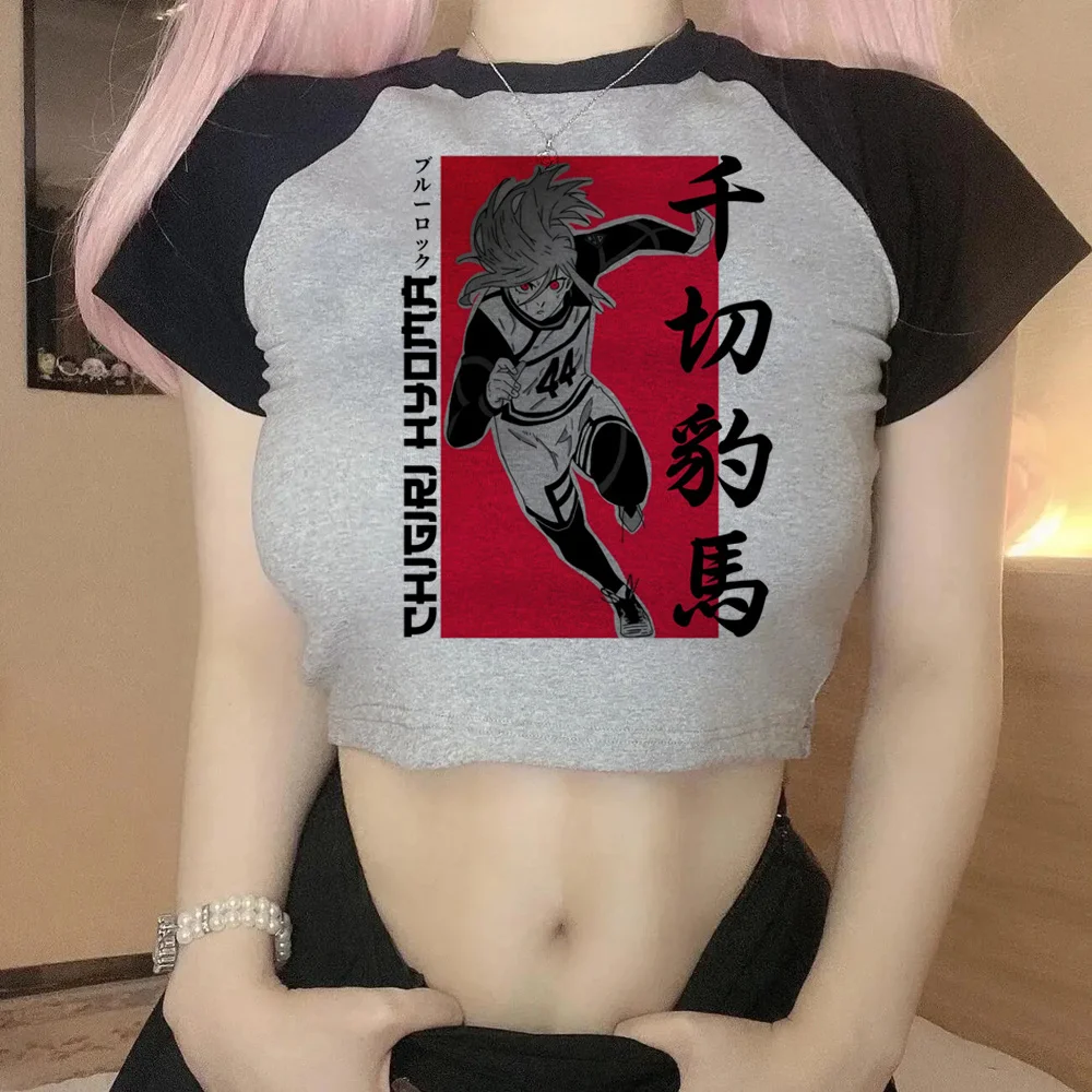 Женский укороченный топ с принтом Blue Lock модный винтажный в Корейском стиле 1920-х