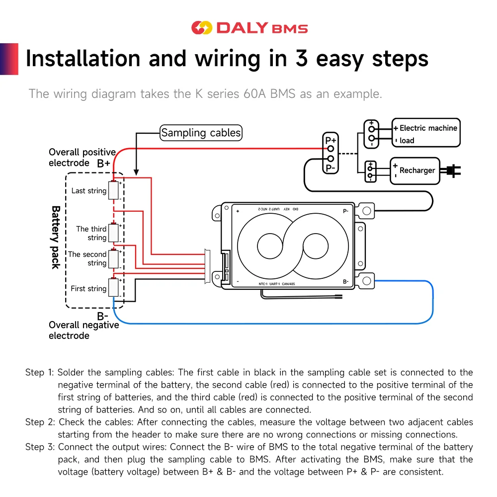 Фото Daly Smart BMS LiFePO4 4S 8S 16S 48В 150А 200А для LiFePO4 Li-Ion 18650 аккумуляторов для домашнего хранения энергии №5