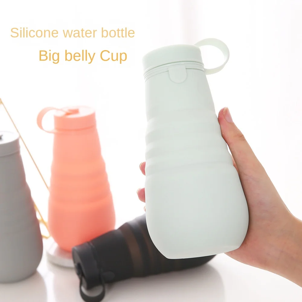 

500ml Portable Compressible Telescopic Cup Silicone Folding Water Bottle Folding Water Cup Camping Tea Coffee Cup
