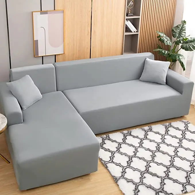 

2pcs Sectional Couch Covers L-Shaped Sofa Covers Stretch Sectional Couch Cover Softness Furniture Slipcovers Chaise Slipcover