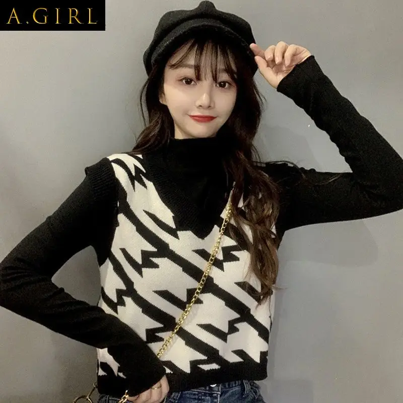 

Sweater Vest Women V-neck Design Clothing Tender All-match Preppy Basic Ulzzang Popular Chic Teenagers Autumn Ins Knitwear Y2K