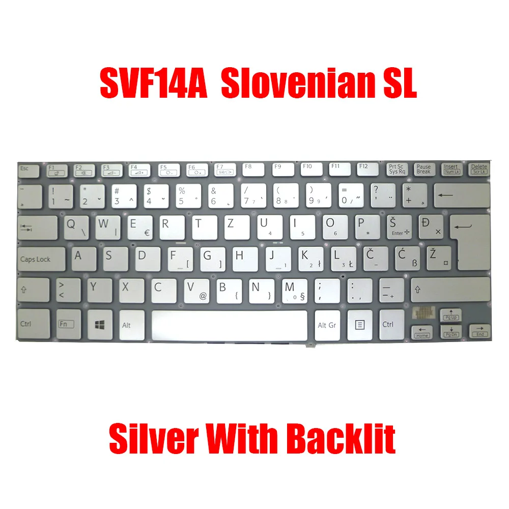

Slovenian SL Laptop Keyboard For SONY For VAIO SVF14A 149237871SL 149238471SL V141106CK1VS 149238771SI 9Z.NABSQ.01F
