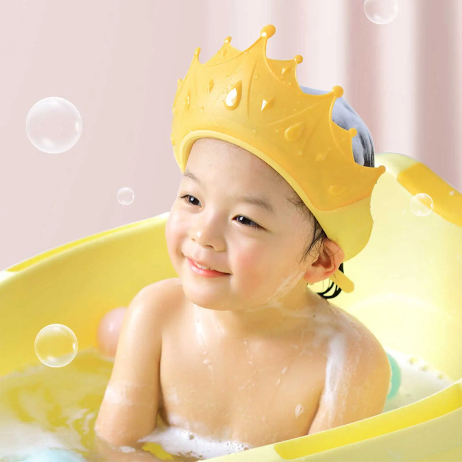 

Регулируемая Шапочка для детского шампуня в форме короны, защитная шапочка для мытья волос для защиты ушей ребенка, безопасная насадка для ...