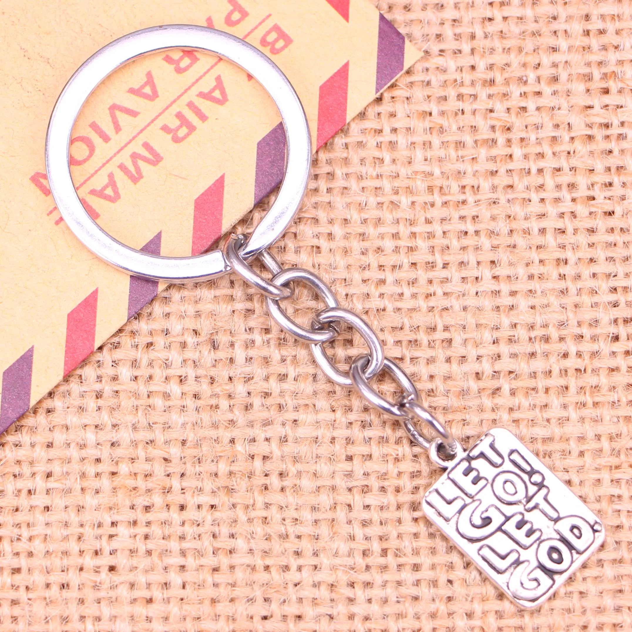 

Новинка, модный брелок 20x12 мм, подвески Let Go God, мужские украшения «сделай сам», брелок для автомобильных ключей, кольцо-держатель, сувенир для подарка