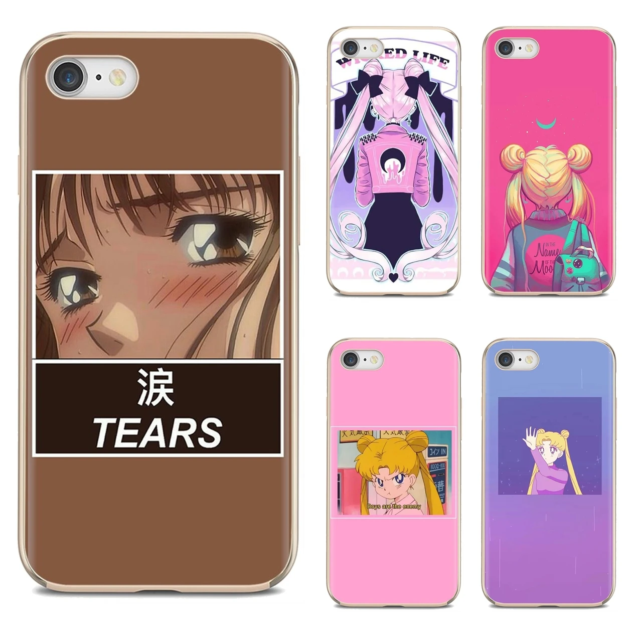 

For iPhone 10 11 12 13 Mini Pro 4S 5S SE 5C 6 6S 7 8 X XR XS Plus Max 2020 aesthetic sailor moon Popular Silicone Phone Case