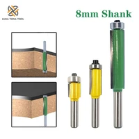 1pc 8mm shank 2 flush trim router bit with bearing for wood template pattern bit tungsten carbide milling cutter for wood lt109