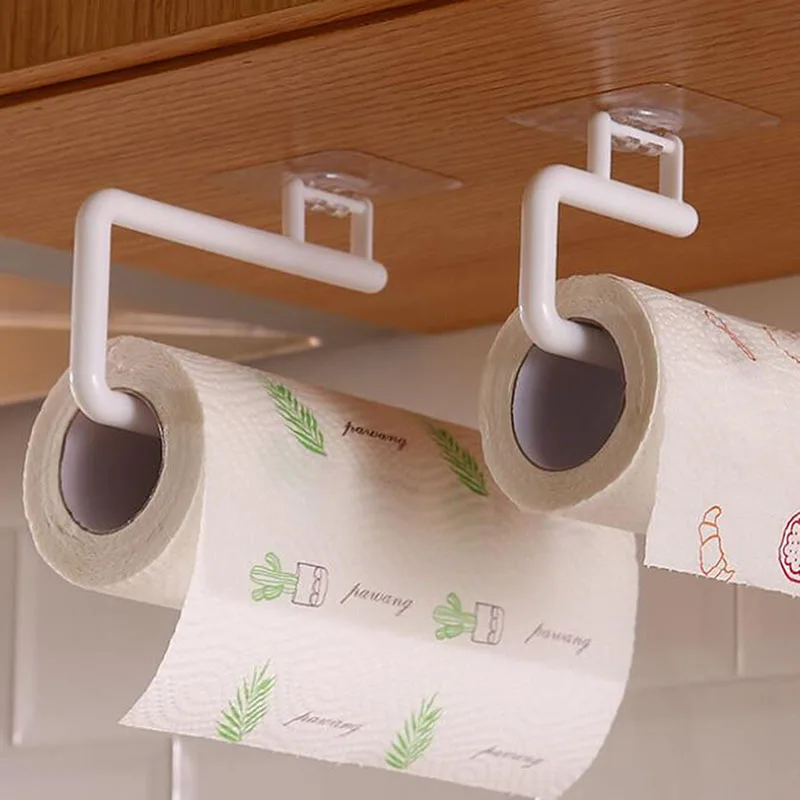 

Kitchen Paper Roll Holder Towel Hanger Rack Bar Cabinet Rag Hanging Holder Shelf Toilet Paper Holders