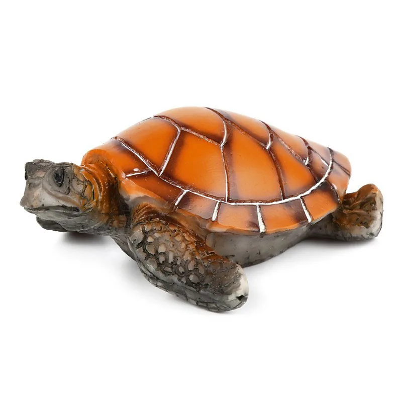 

1pc Stylish Aquarium Ornament Polyresin Tortoise Small Artificial Simulation Yellow Turtle Fish Tank Decoration Marine Theme