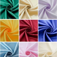 silky satin fabric by the meter high density green fabric for sewing dress shirts wedding lining cloth black blue red white