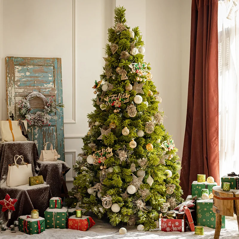 

Flocking Encrypted Christmas Tree Luxury Family Artificial 1.8m Green Christmas Tree Gifts for Kids New Year navidad Home Decor