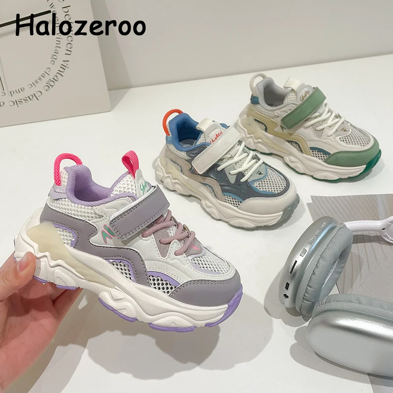 

Детские кроссовки из натуральной кожи, спортивная обувь для маленьких девочек, брендовые массивные кеды, повседневные весенние кроссовки для мальчиков