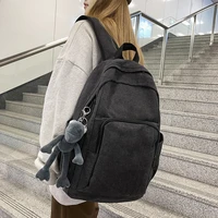 women canvas backpack unisex fashion casual student schoolbag fashion travel laptop pendant rucksack