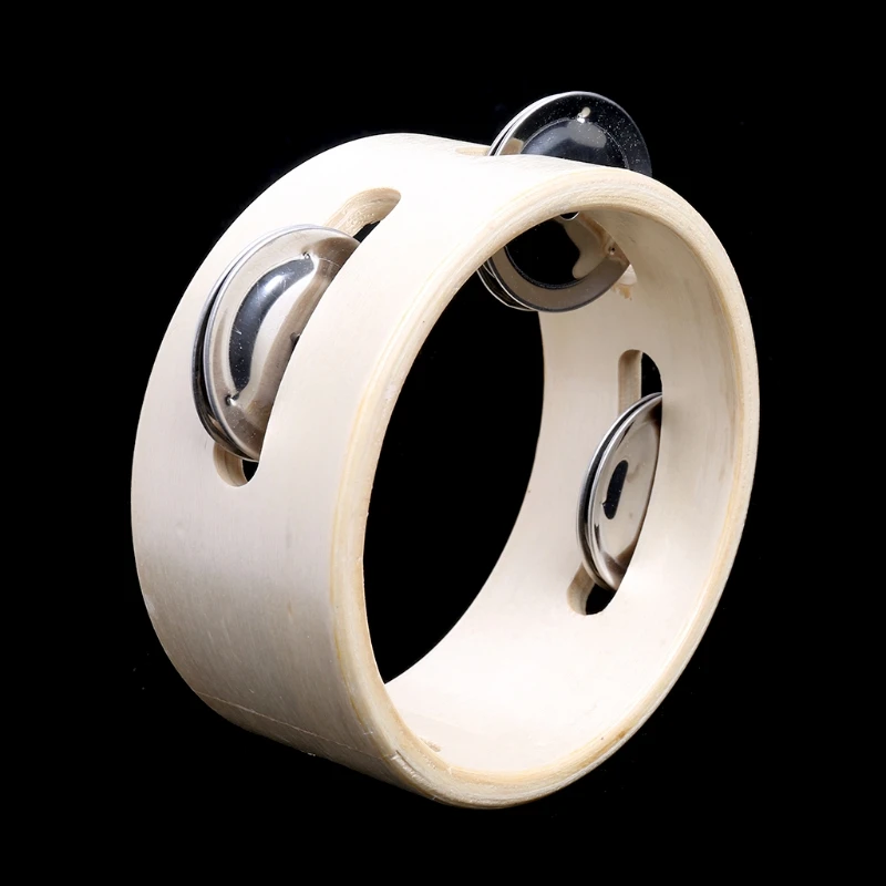 

Деревянный Тамбурин, Однорядный Тамбурин, s колокольчики, ручная музыкальная игрушка для детей