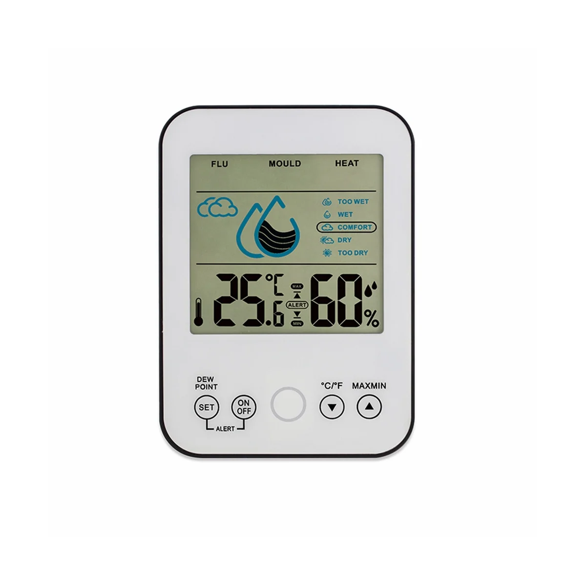 

Цифровой термометр-гигрометр с ЖК-дисплеем, комнатный датчик температуры, монитор влажности для здорового образа жизни, белый