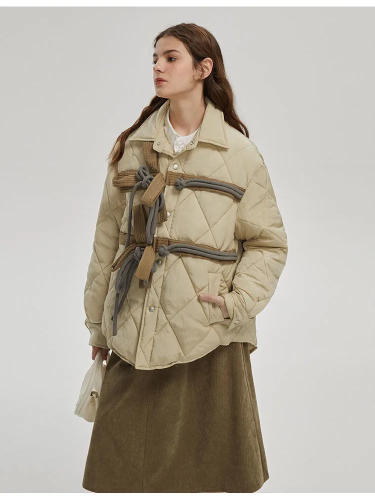Women Thicken Warm Parkas Jacket Fashion Loose Khaki Turn-down Collar Warm Parkas Coats Female Winter 2022 New Oversized Outwear