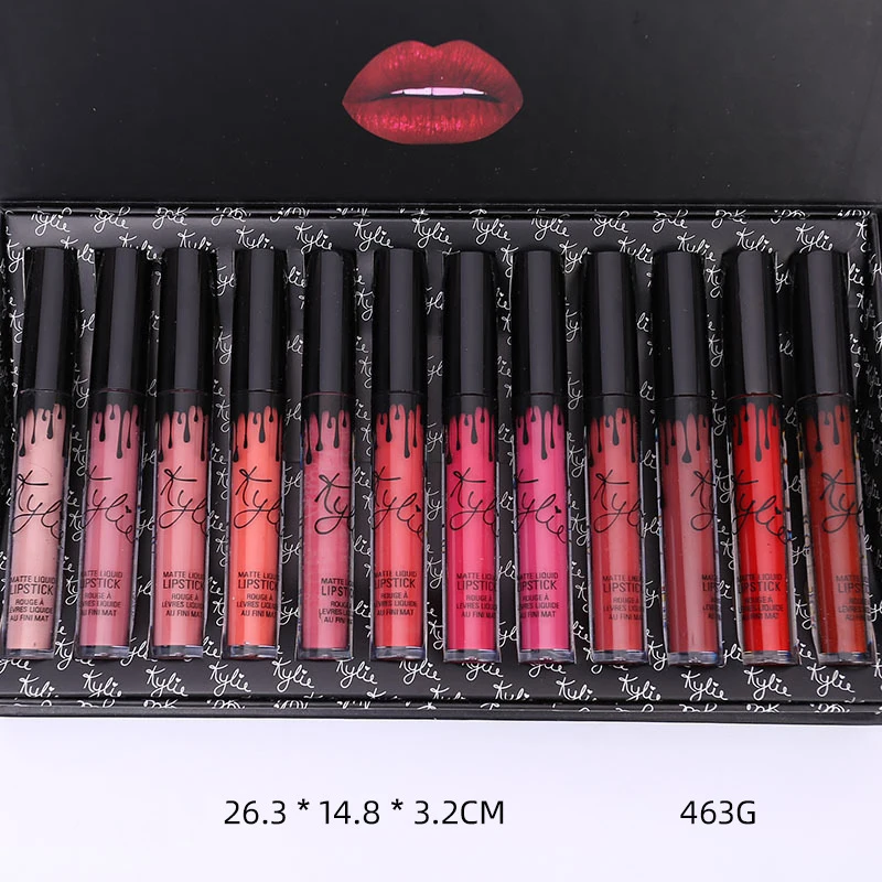 

Matte Lip Gloss Set Waterproof Long Lasting Moisturizing Lipstick Tubes Women Lip Tint Coametic Makeup 12pcs/1set