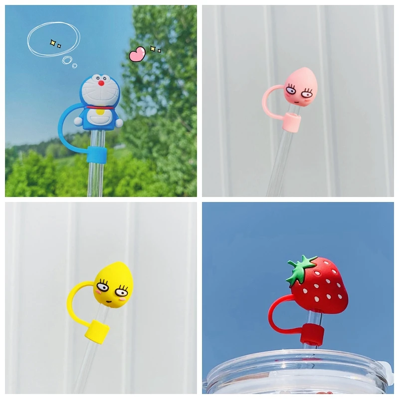 

Creative Cartoon Straw Grass Straw Peach Strawberry Dust Plug Glass Cup Accessories Small Object Suitable For Glass Straw Plug