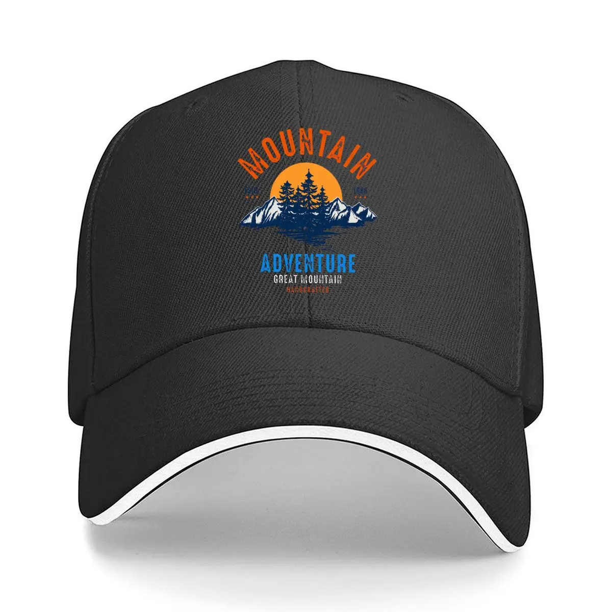 Фото Бейсболка Mountain Adventure ESTD 1986 Great Mountain, изготовленная вручную, для занятий спортом на открытом воздухе, с защитой от солнца №1