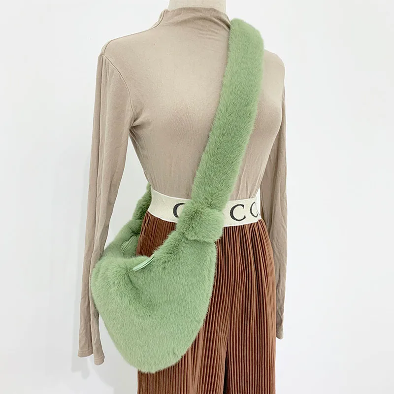

Autumn And Winter Women's Bag High Imitation Mink One-Shoulder Messenger Bag Dumpling Bag. Out Door Large Capacity Women's Bag