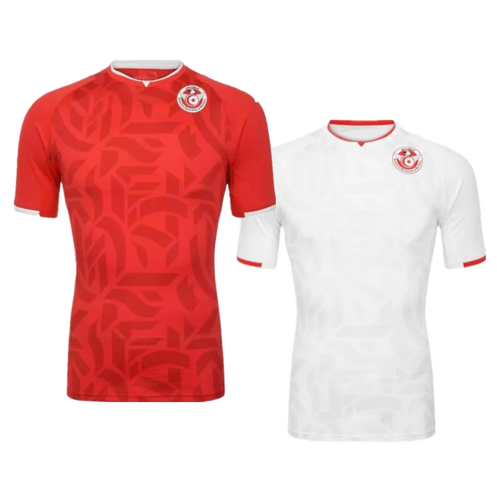 

2022 Tunisia Home Red away White Soccer Jerseys #7 MSAKNI #10 KHAZRI Maillot de Foot KHALIFA SASSI MAALOUL Football Shirt