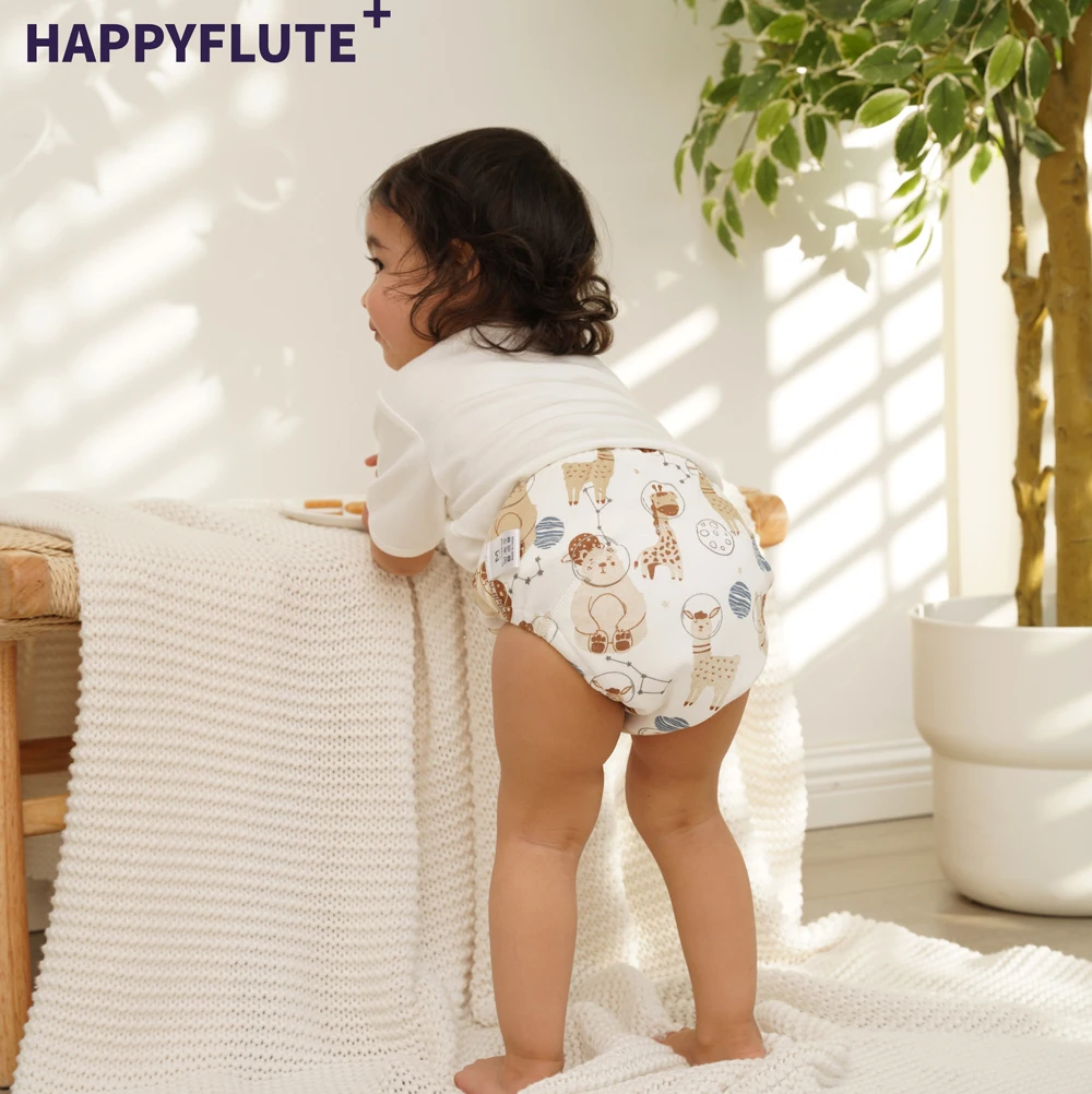 HappyFlute Exclusive 5 PCS Baby Training Pants  Washable&Reusable Bamboo Cotton Material Ecological Diapers For Baby
