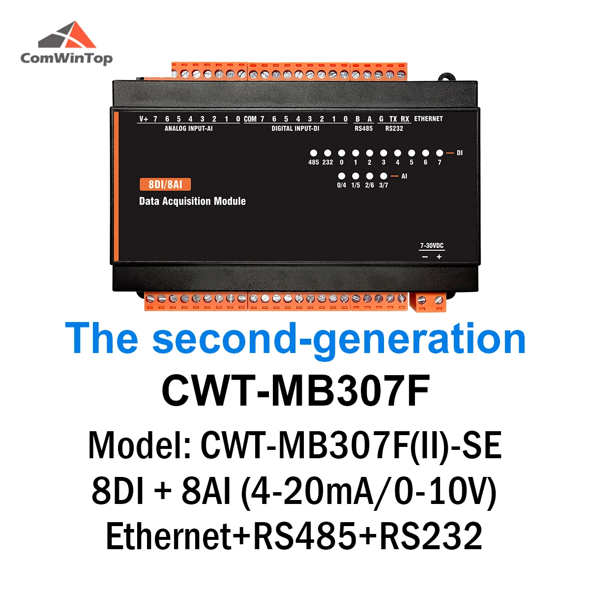

CWT-MB307F 8AI+8DI RS485 Ethernet Modbus Дистанционный терминальный блок