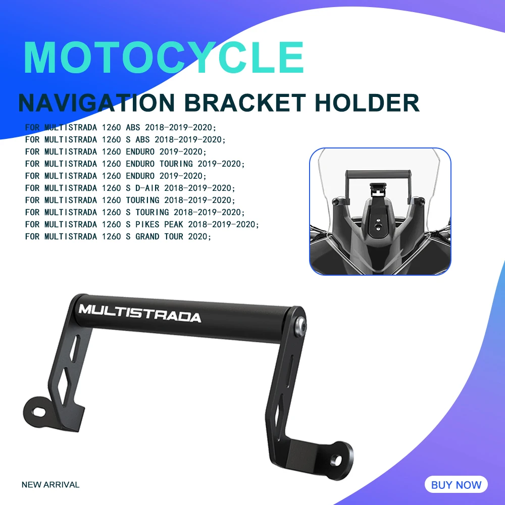 

For Ducati Multistrada 1260 ABS / Enduro / S D-Air / Touring / S Grand Tour Moto Phone Holder Stand GPS Navigation Plate Bracket