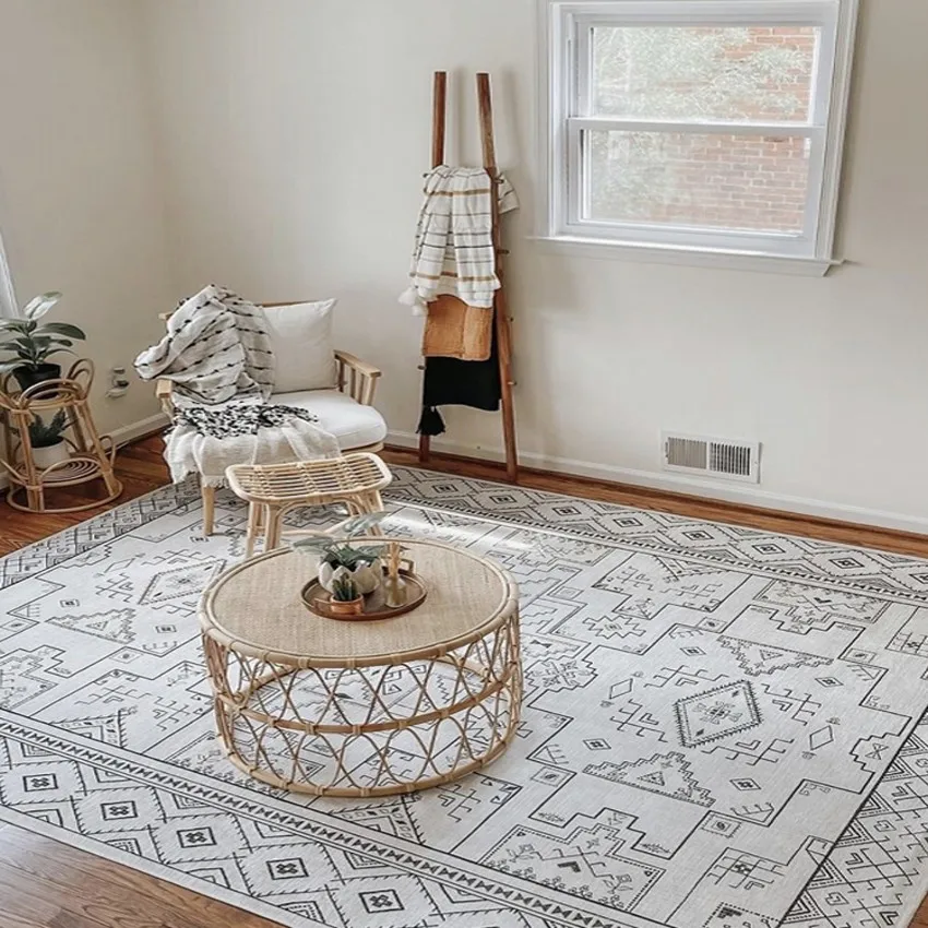 Коврик с принтом в марокканском стиле универсальный белый коврик рисунком без